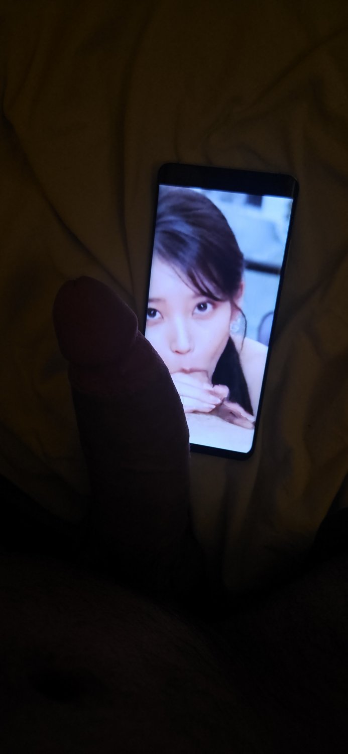 IU blowjob cum tribute Big cock 1# kpopfap #lOBlsFYY
